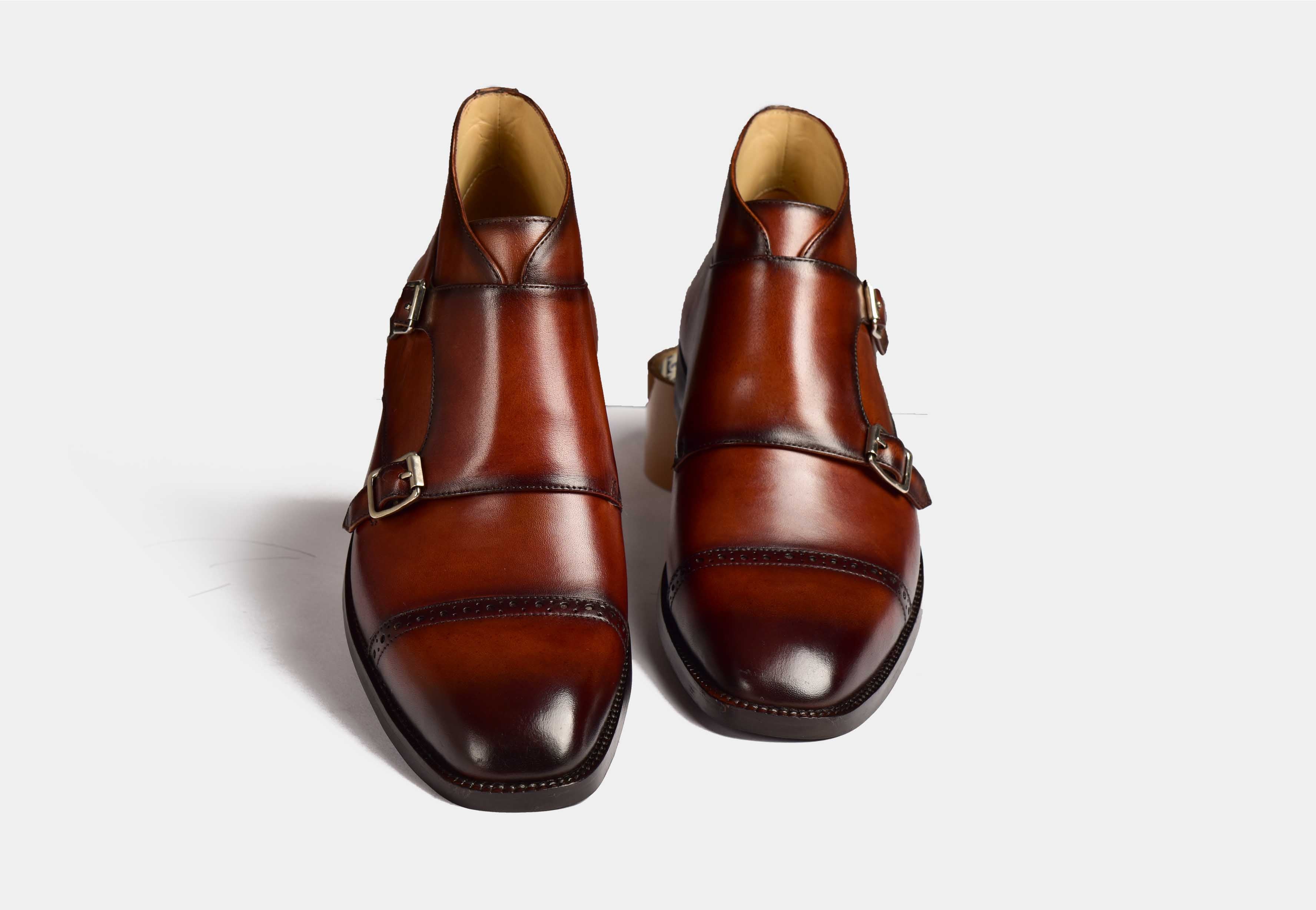 Patrik |MEN BROWN BROGUE BUCKLE BOOTS