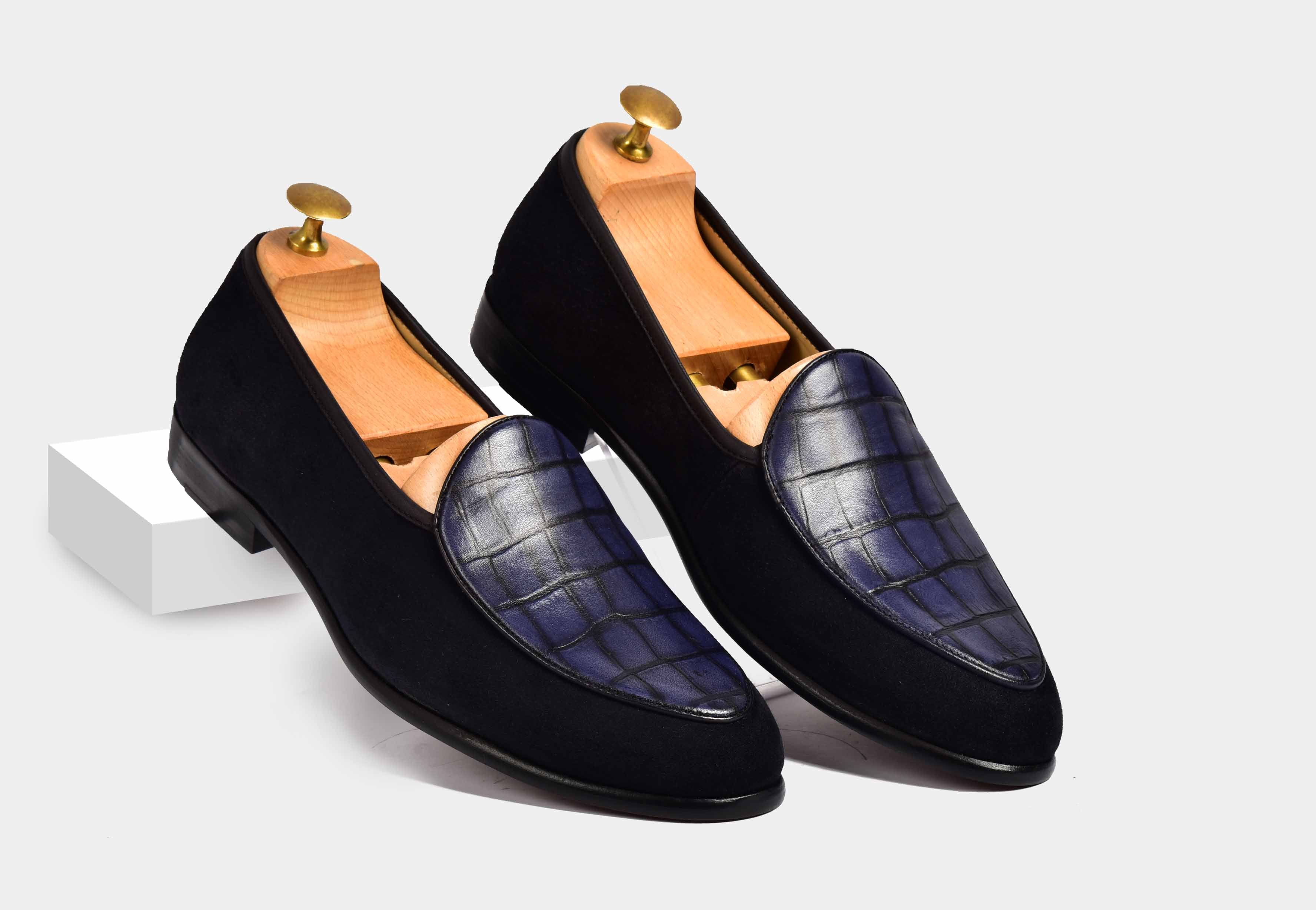 ARNO | Blue Suede with Precious Leathers