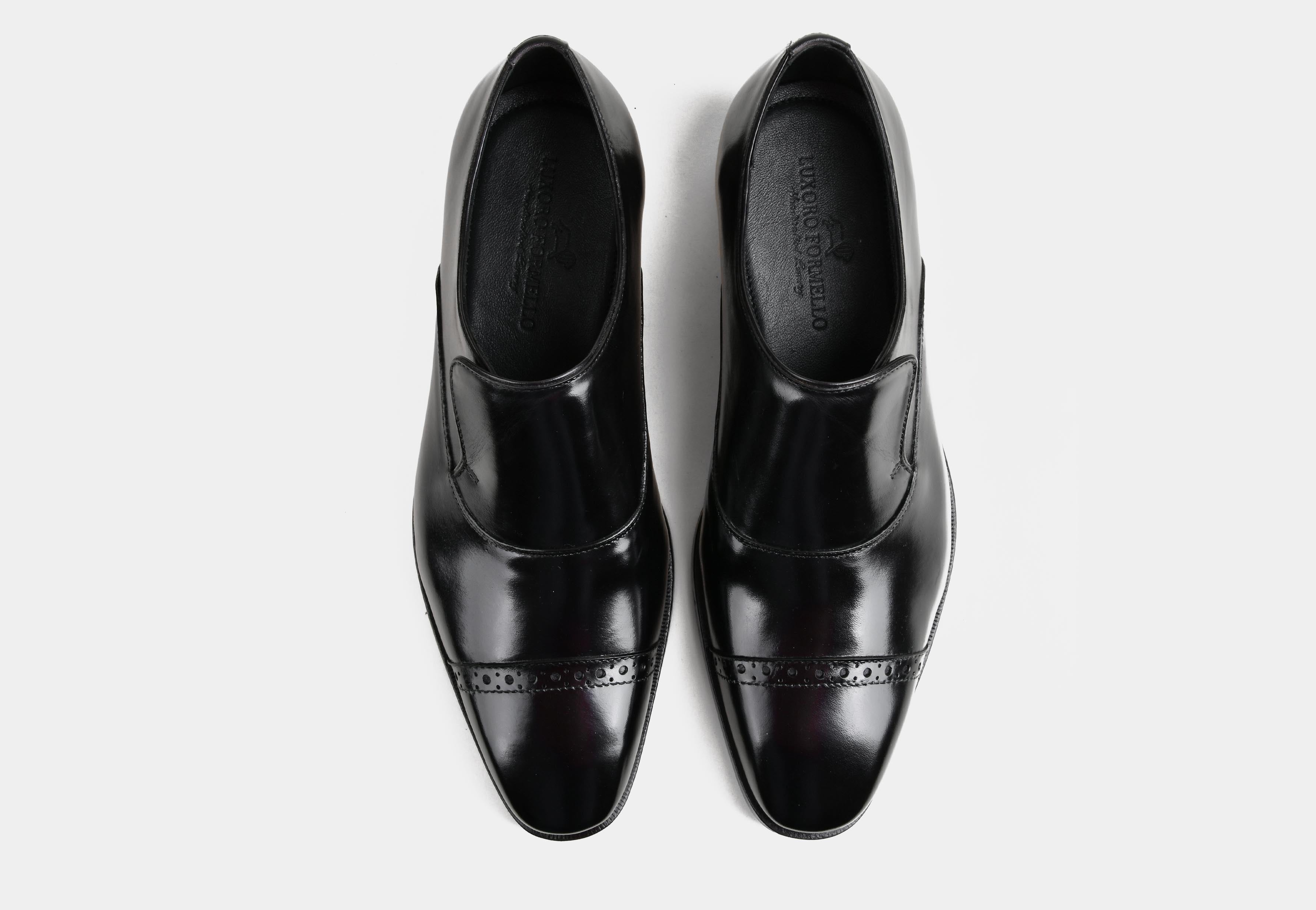 COSMIN | MEN LEATHER SLIPON IN BLACK
