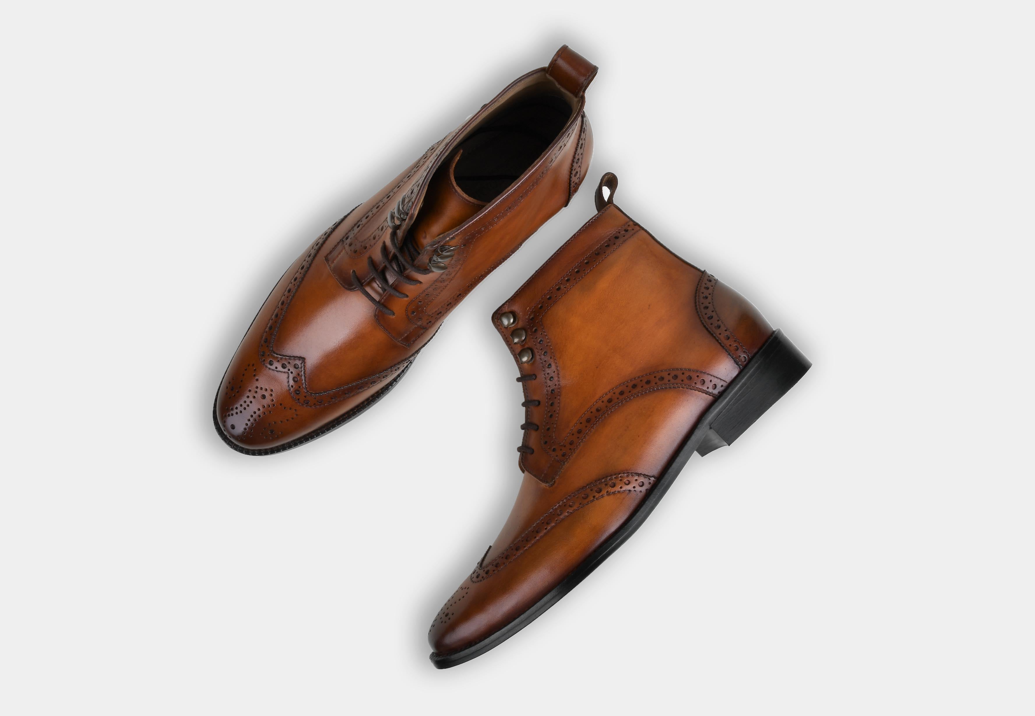 RICARDO | TAN MEN BROGUE LACEUP BOOTS