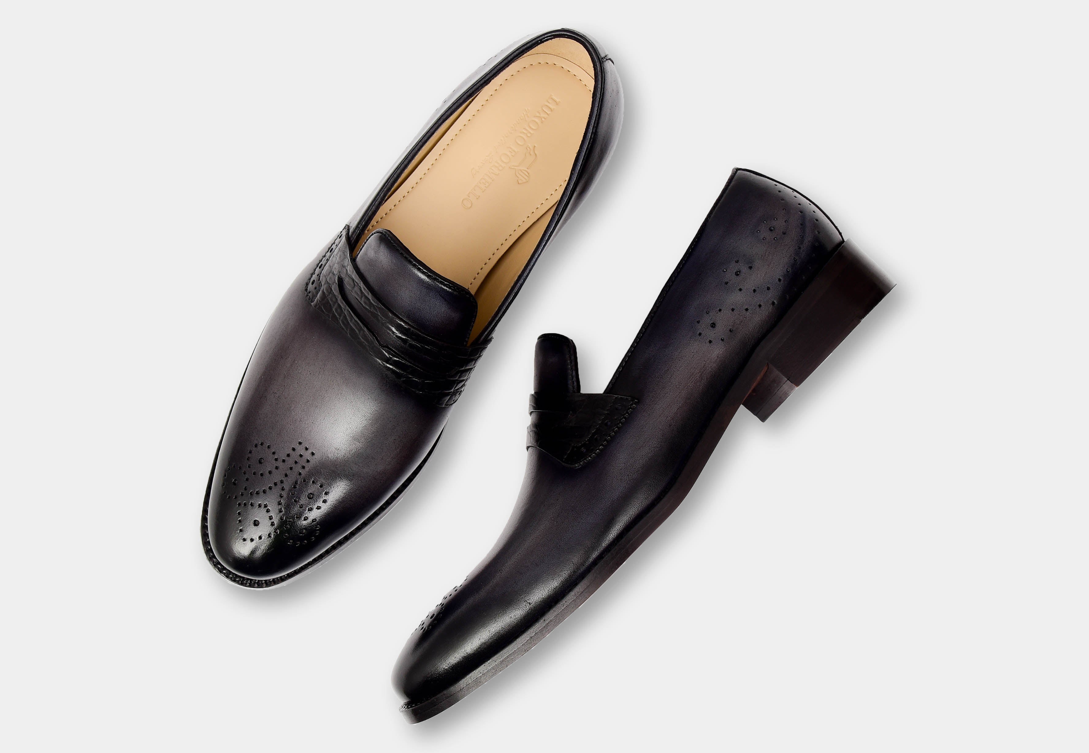 Patina leather shoes Luxoro Formello