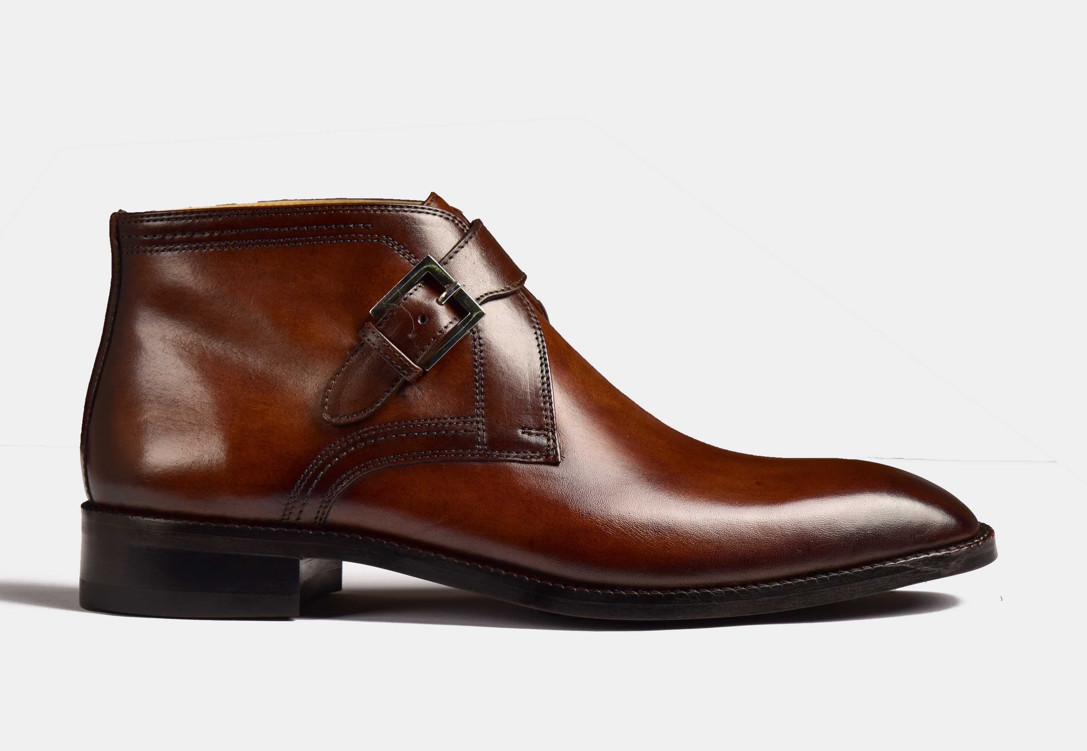 Charles | MEN BROWN MONK STRAP BOOTS