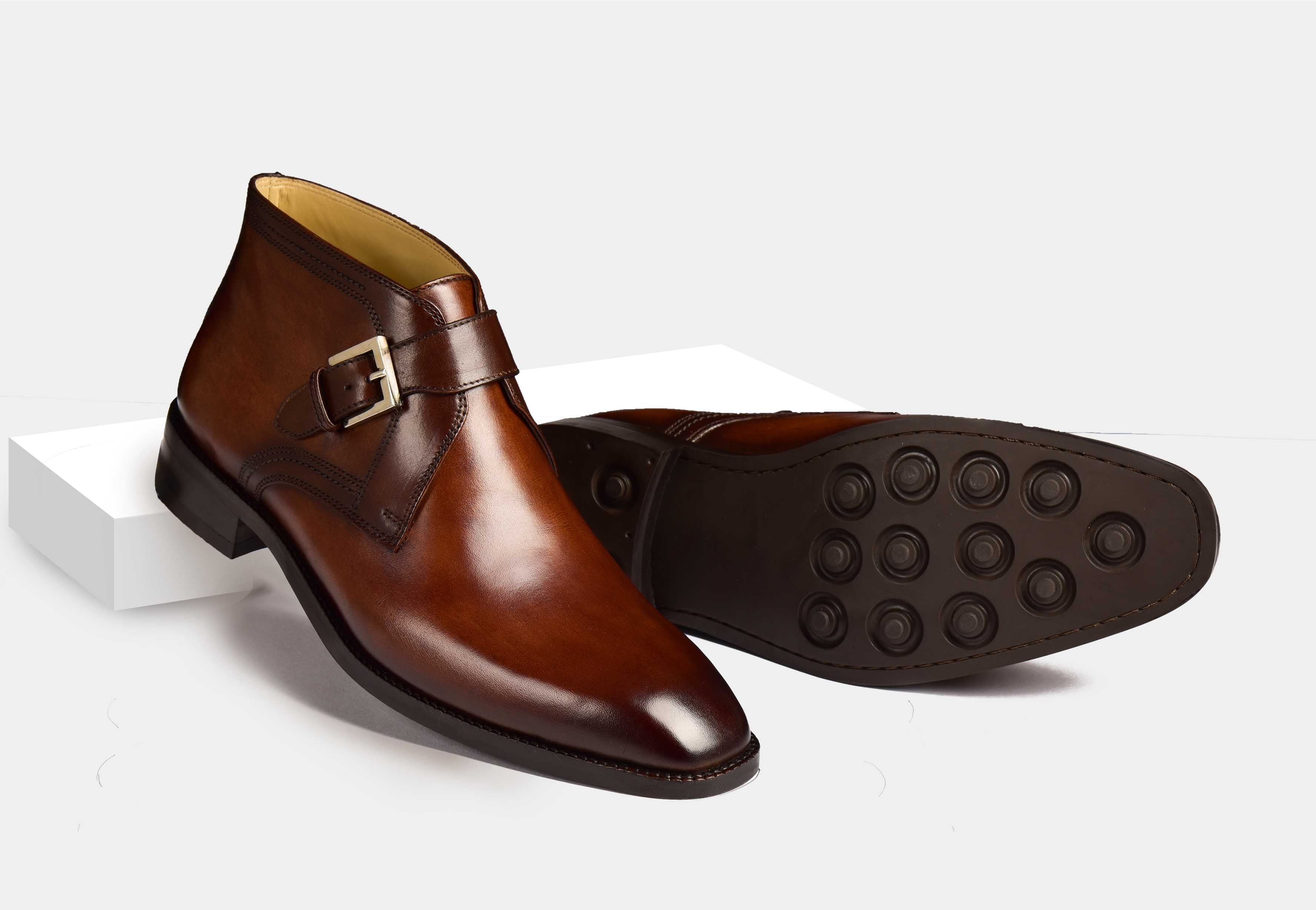 Charles | MEN BROWN MONK STRAP BOOTS