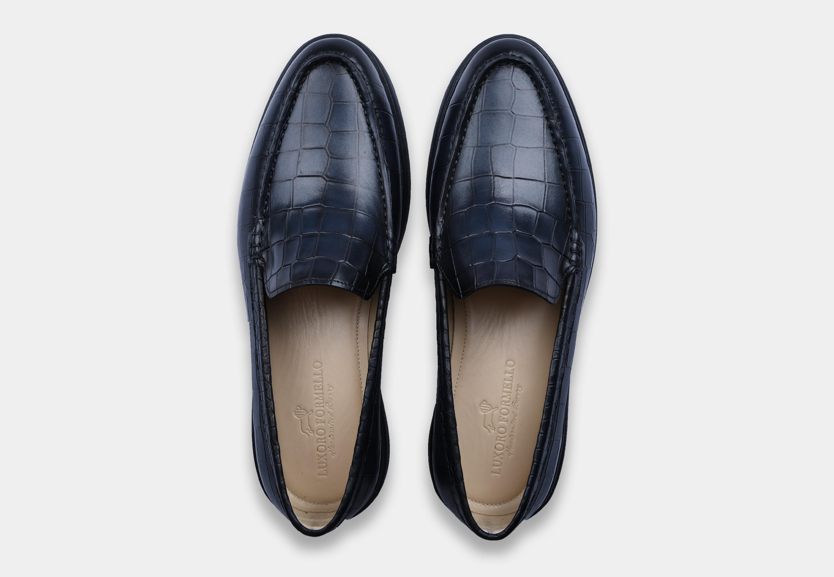 Blue Croc Slip-ons | Aero-Flex