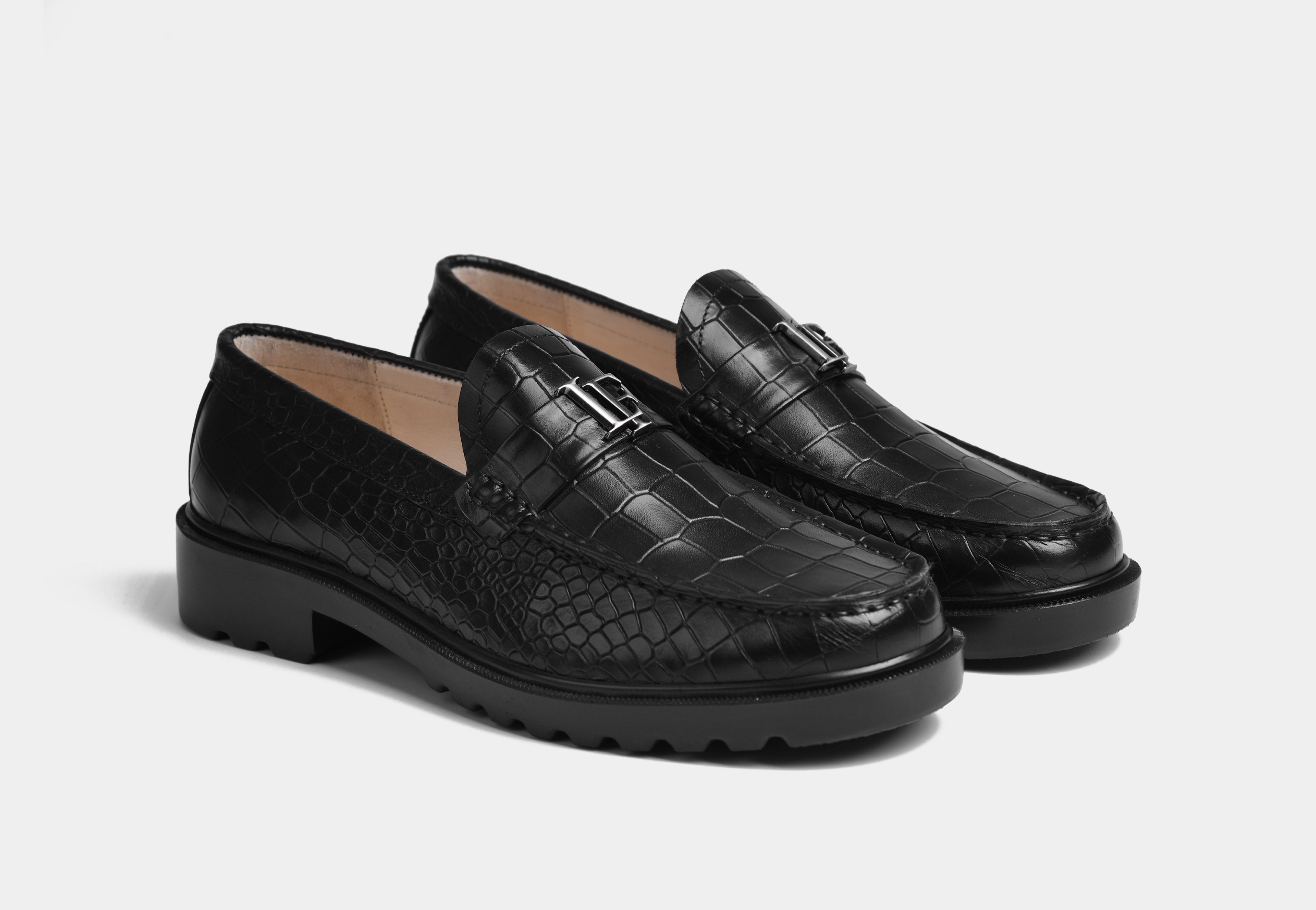 Black Croc Loafers | SoleSculpt lite