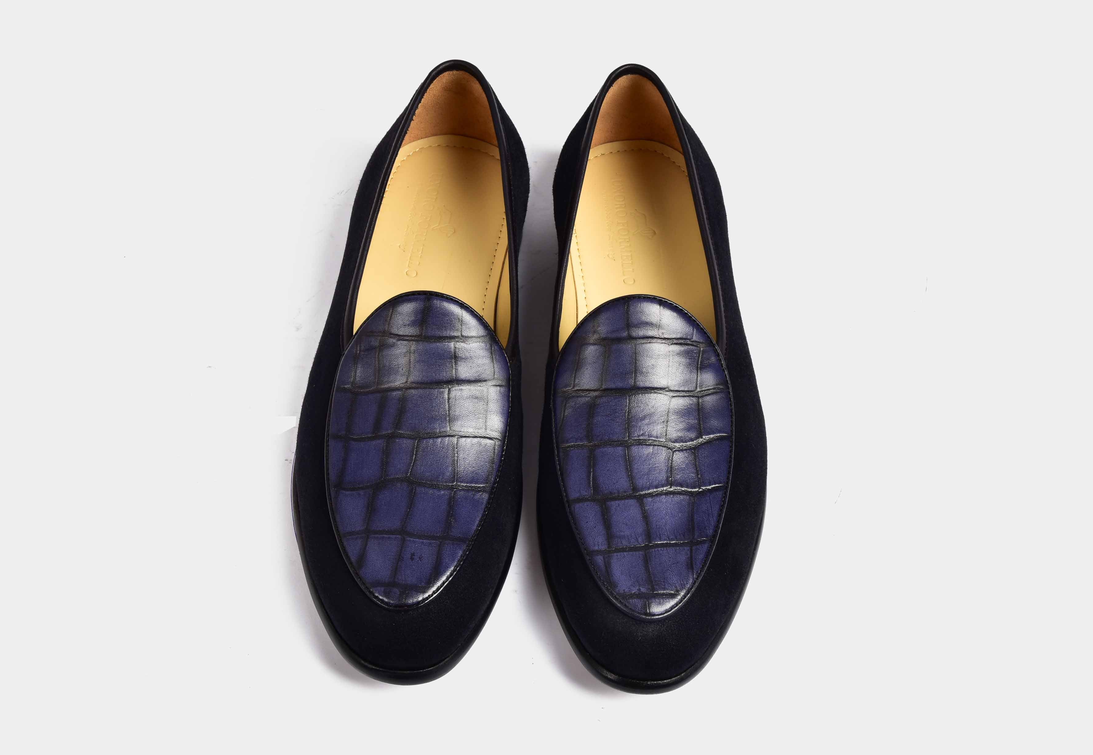 ARNO | Blue Suede with Precious Leathers