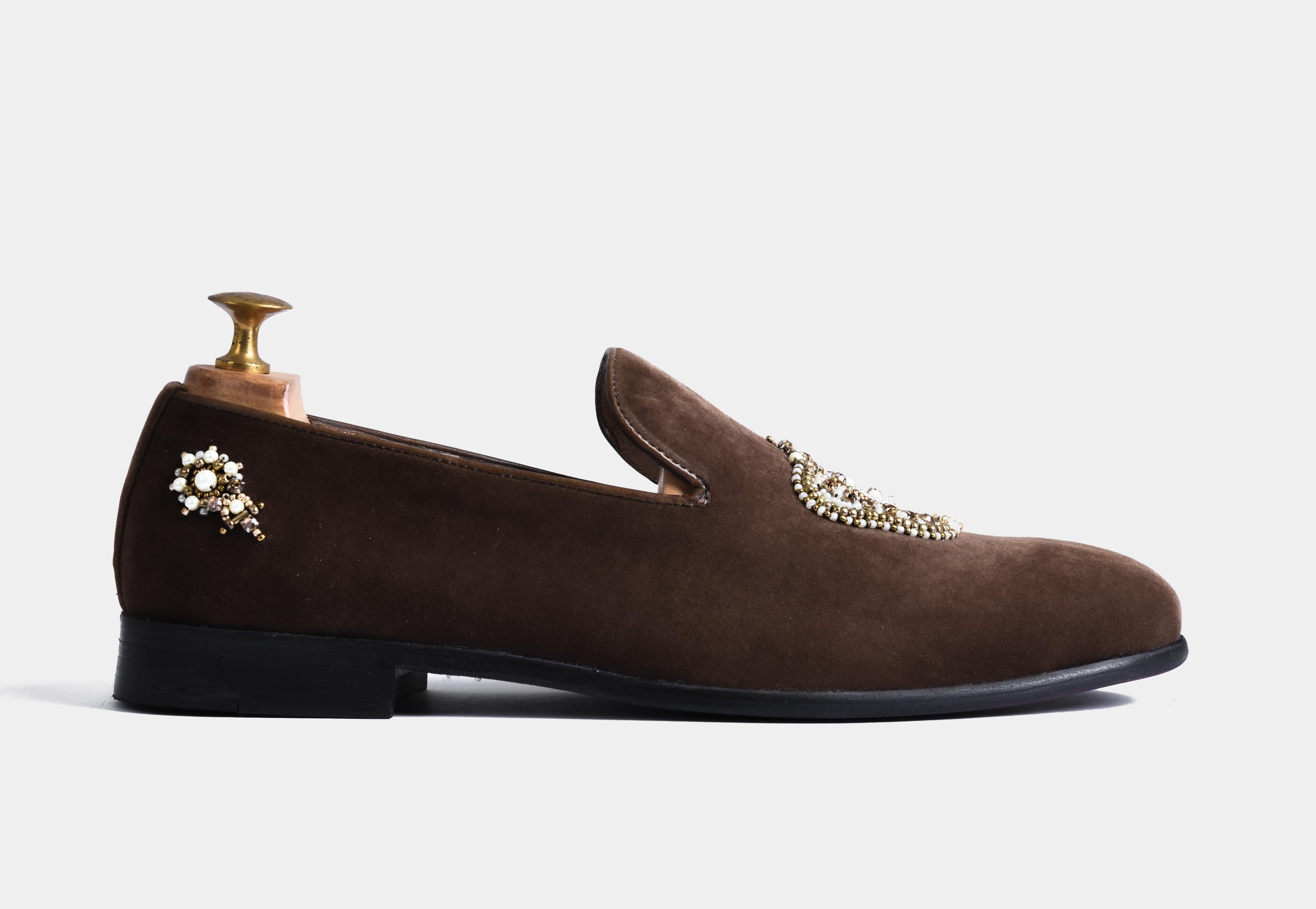 emiliano brown embroidered slipons