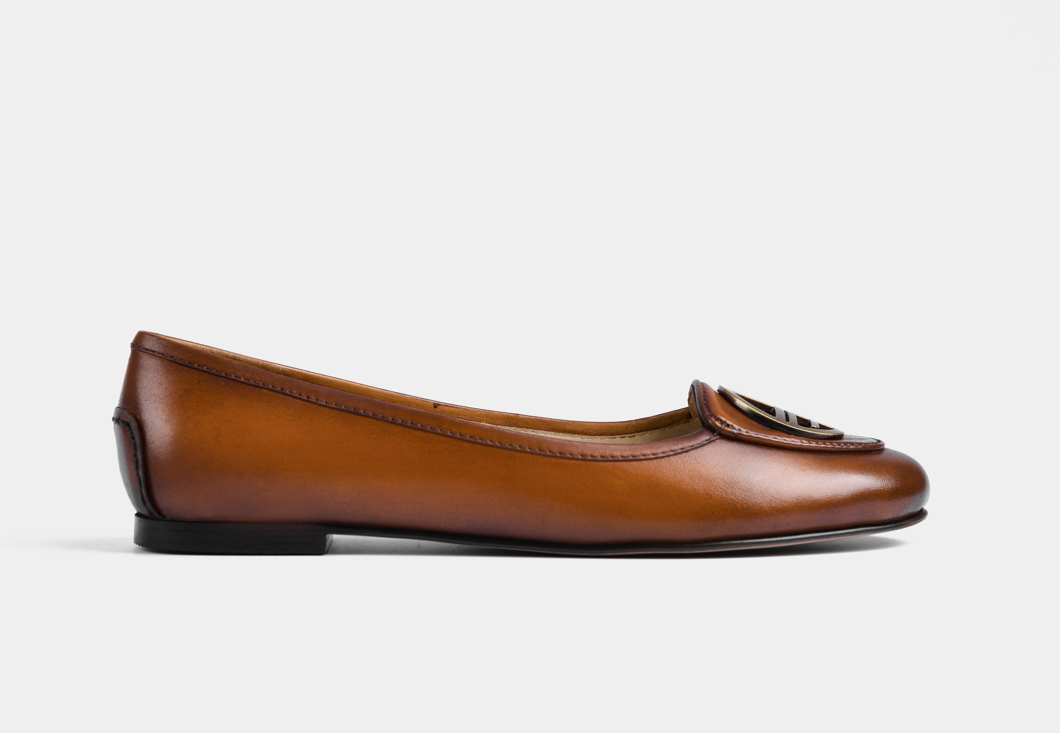 Kate Ballerinas in Tan Leather