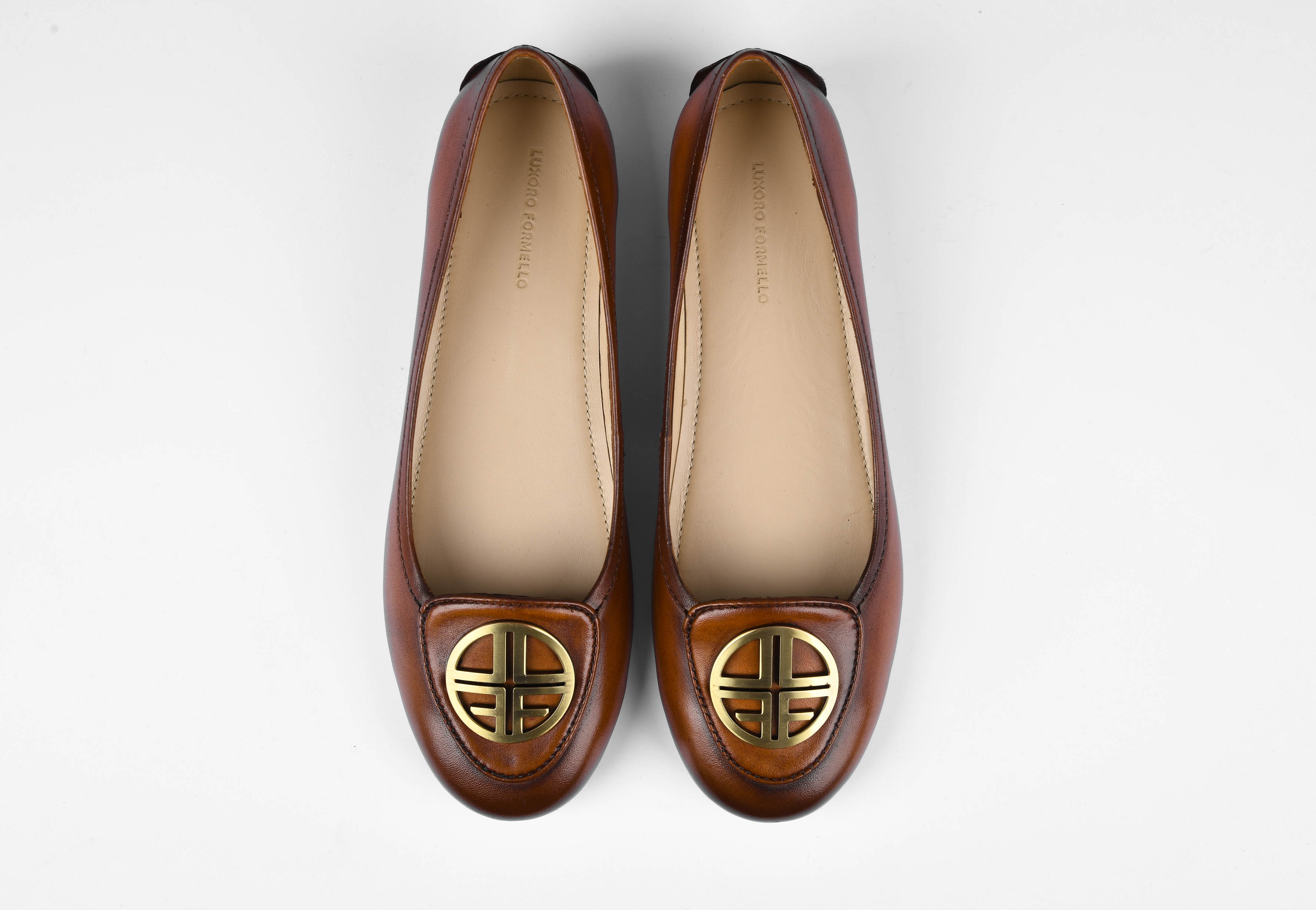 Kate Ballerinas in Tan Leather