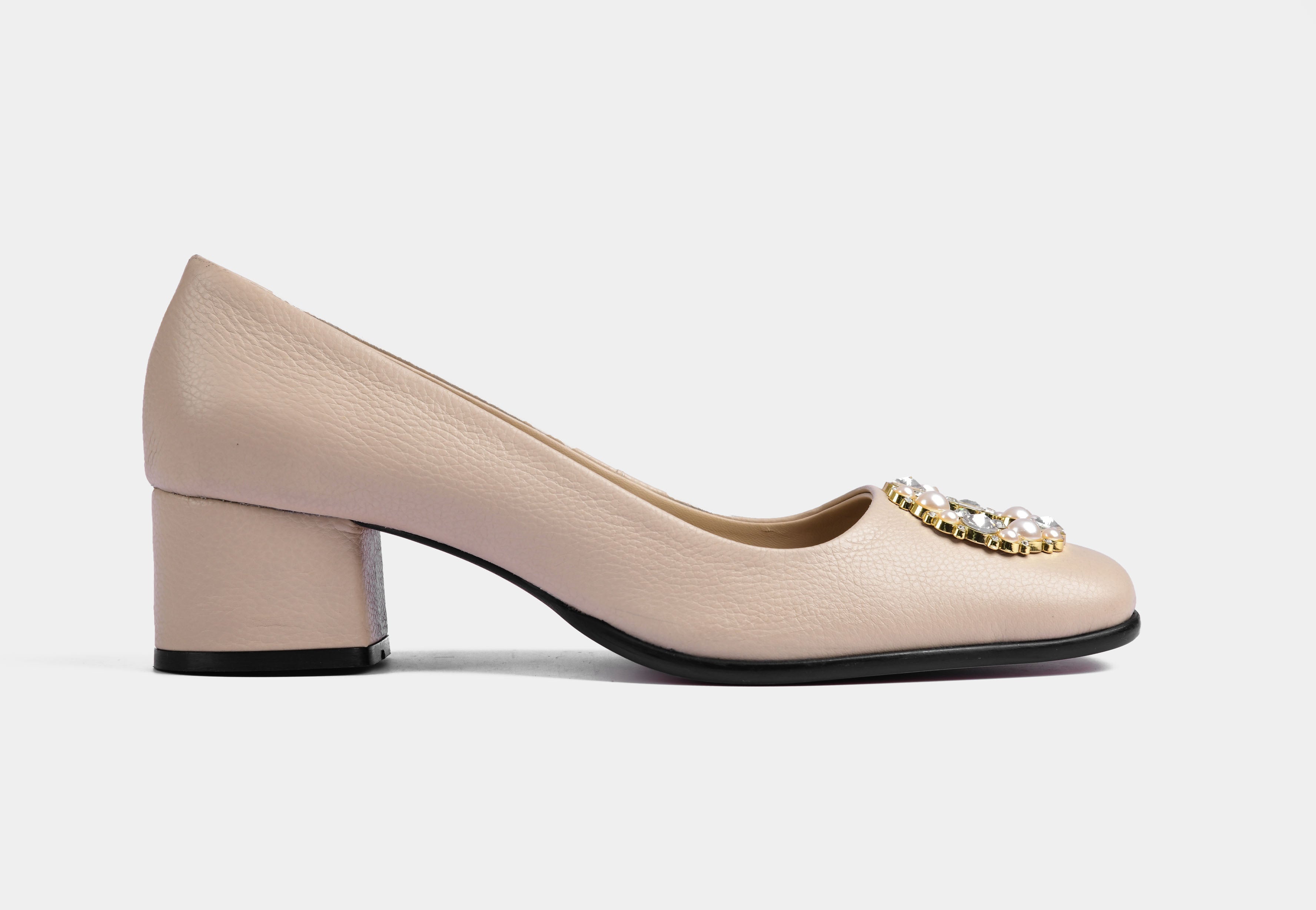 AMBRA BEIGE LEATHER WOMEN PUMPS