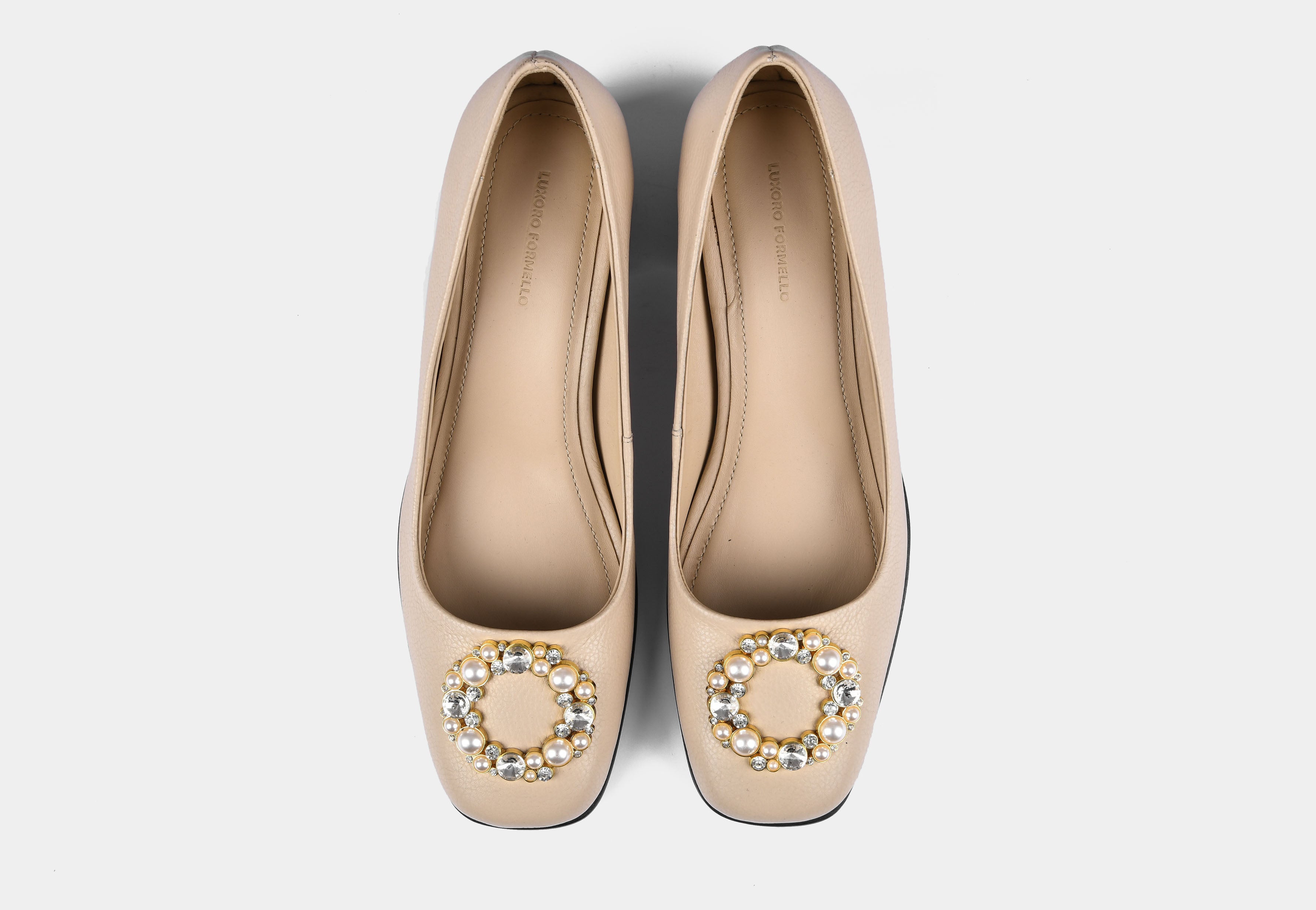 AMBRA BEIGE LEATHER WOMEN PUMPS