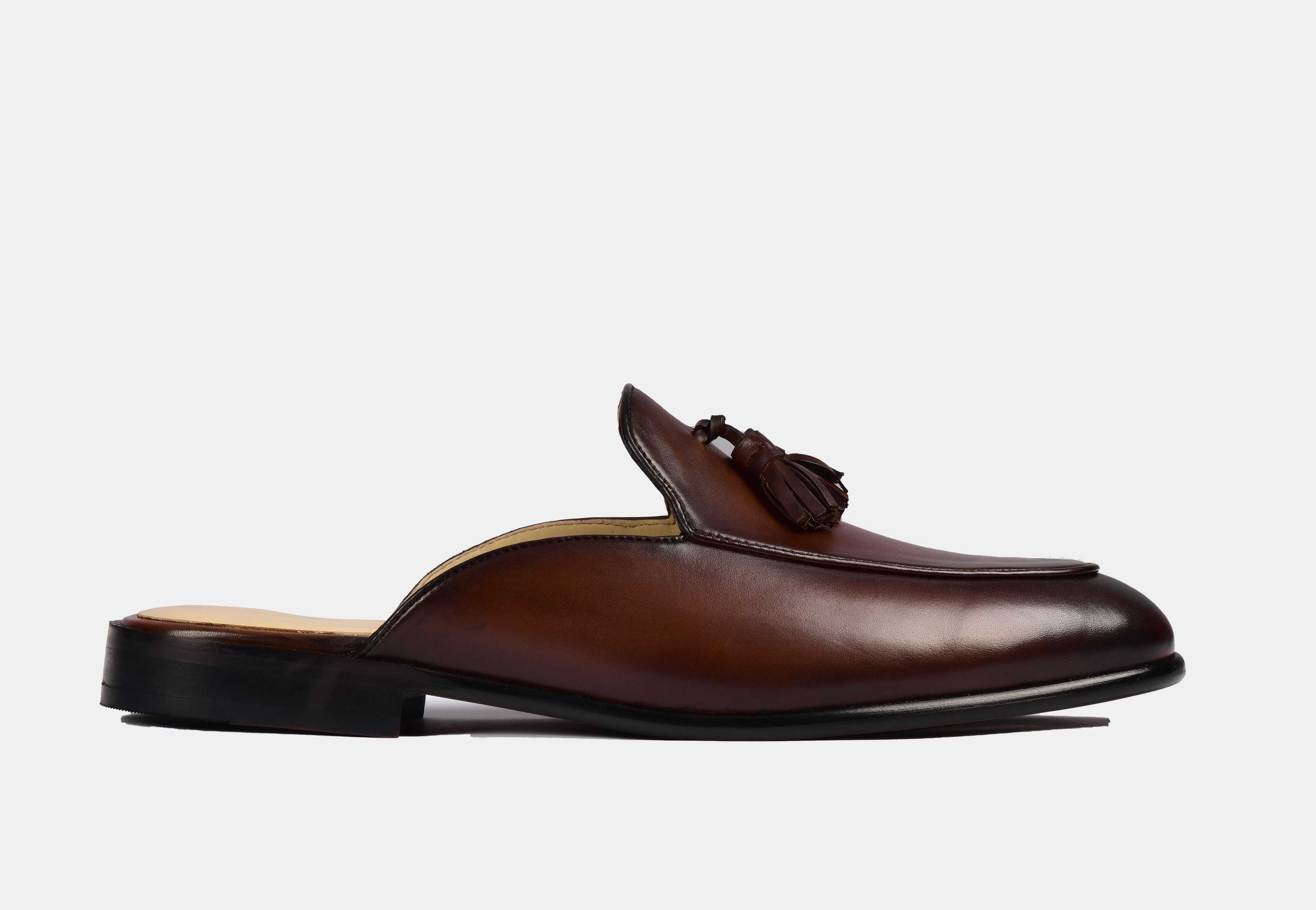 Arno | Brown Formal Mules With Tassel