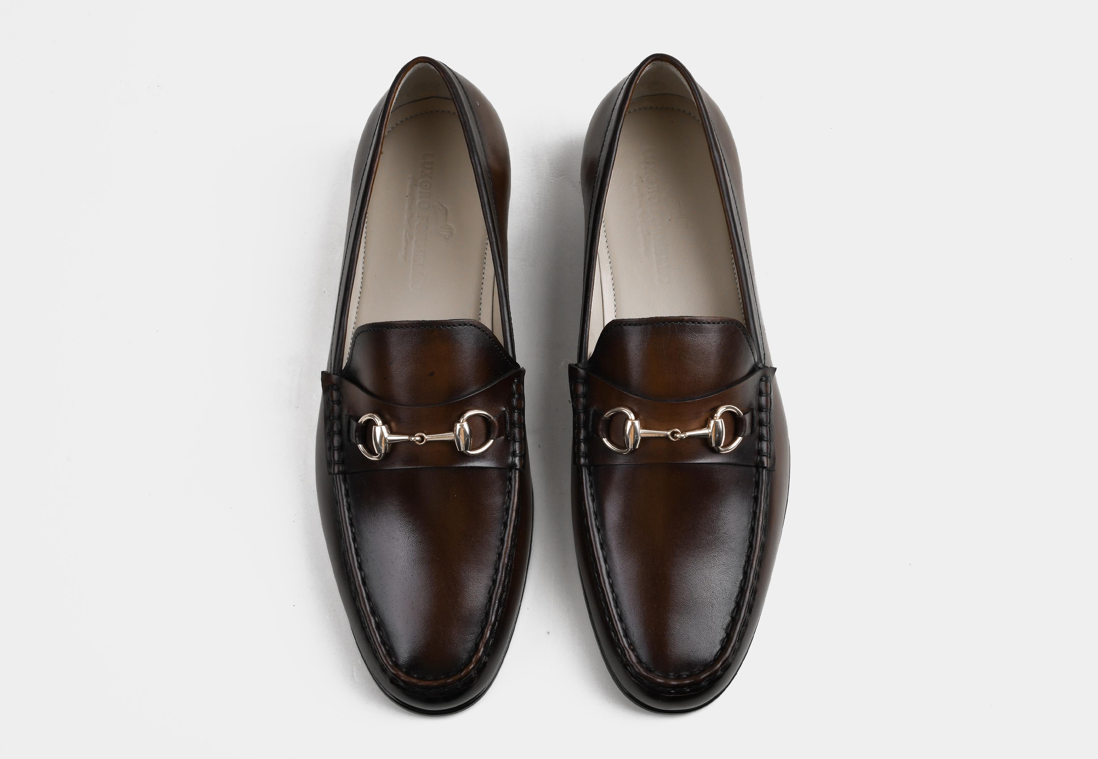CASSANO | MEN BROWN HAND-BURNISHED HORSEBIT LOAFERS