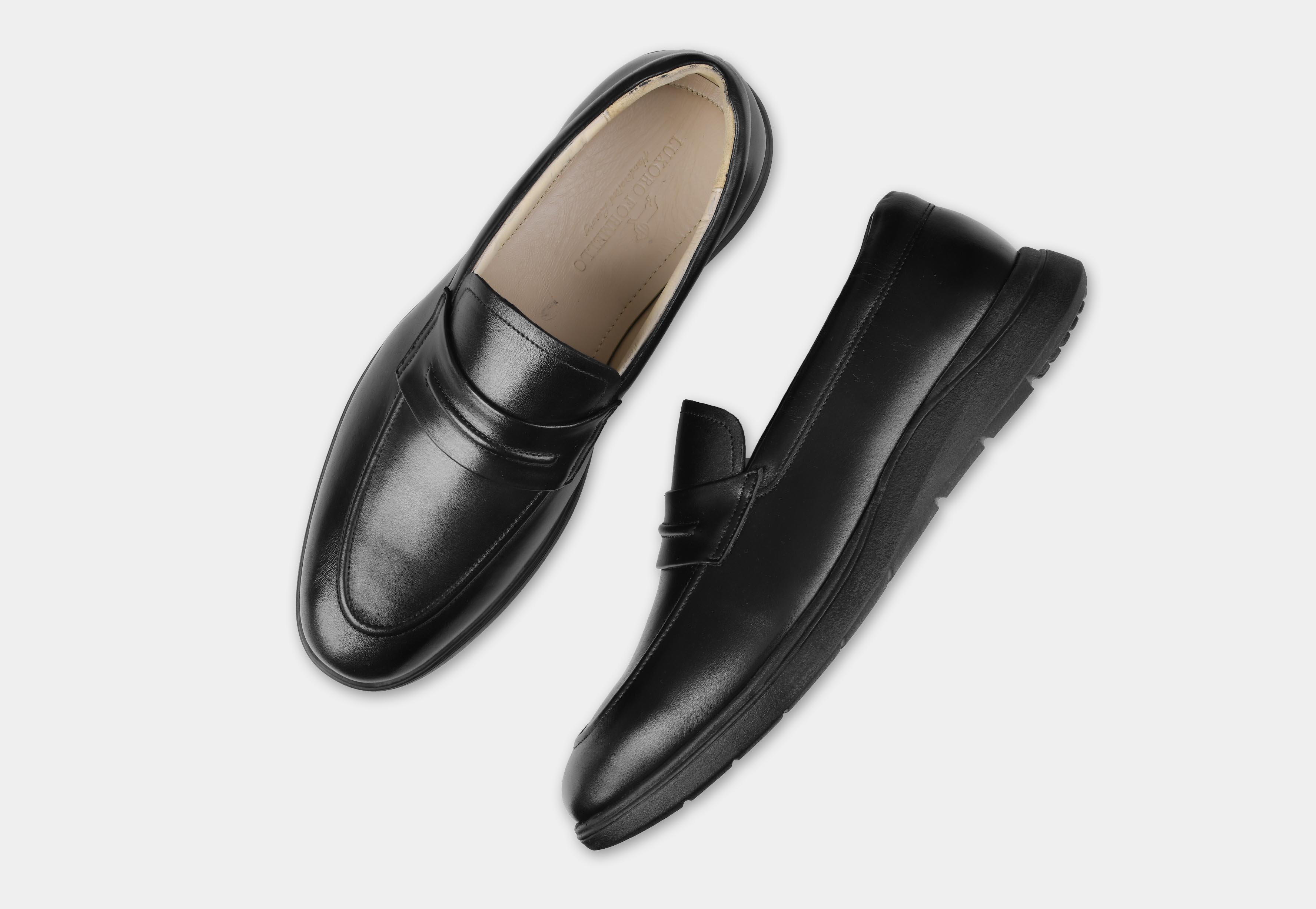 Black Penny Slip-ons | Aero-Flex